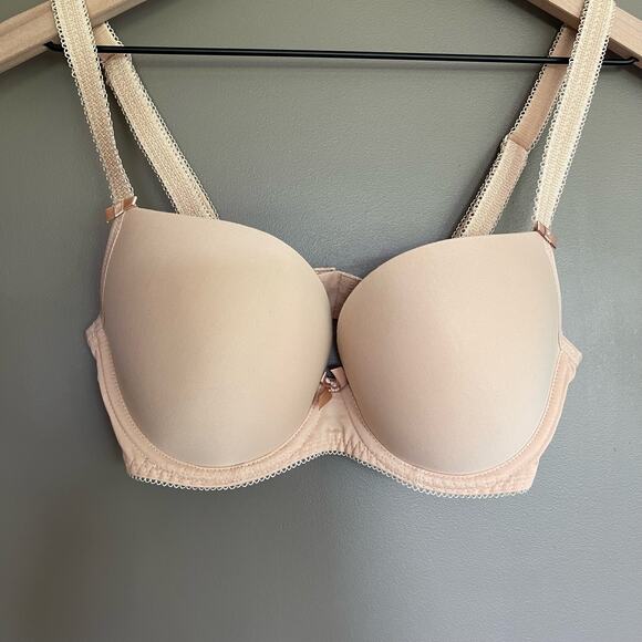 Freya Deco Nude Plunge UW Moulded Cup Bra Size 30DDD Nude Beige Underwire - Picture 5 of 16